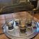 4 vintage 70s long drink glasses - green smoked glass