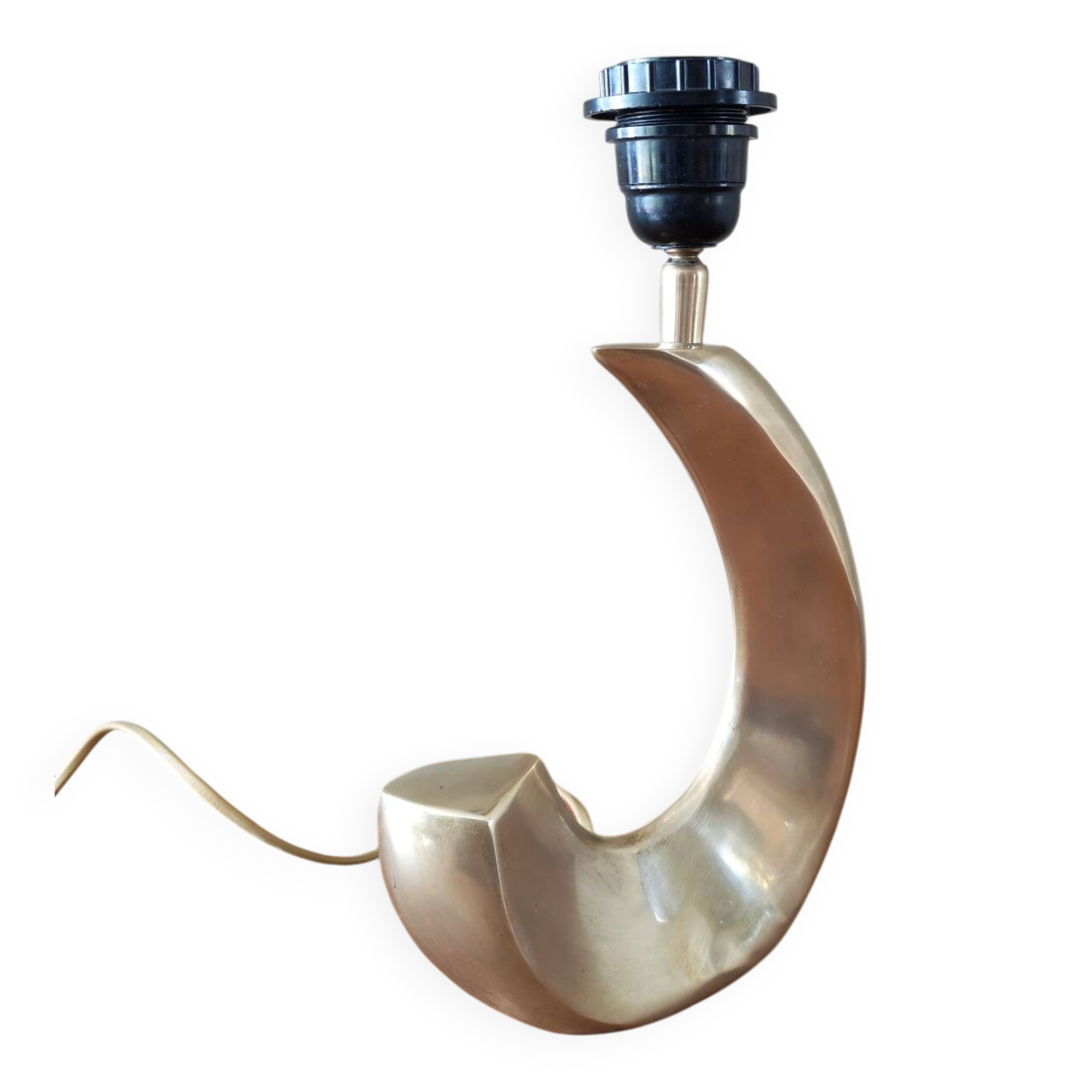 Pied de lampe desing vintage en laiton forme vague