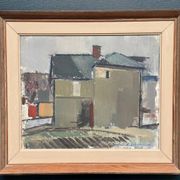 Original Swedish Oil on Canvas – “Sage House” by Gustav‑Adolf Johansson – Signed – Vintage & Framed