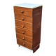 Scandinavian Mid-Century Modern chest of drawers with 6 mahogany and white wood drawers 19
