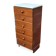 Scandinavian Mid-Century Modern chest of drawers with 6 mahogany and white wood drawers 19