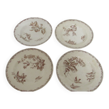 Set of 4 old soup plates "Terre de Fer" Model Silva