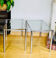 Tablettes d’appoints années 1970 en métal chromé plateaux verres