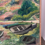 Breton Landscape, oil on canvas, signed Régine David