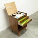 Unique 1960s bedside table with 15 complete games, compass legs, 1960s