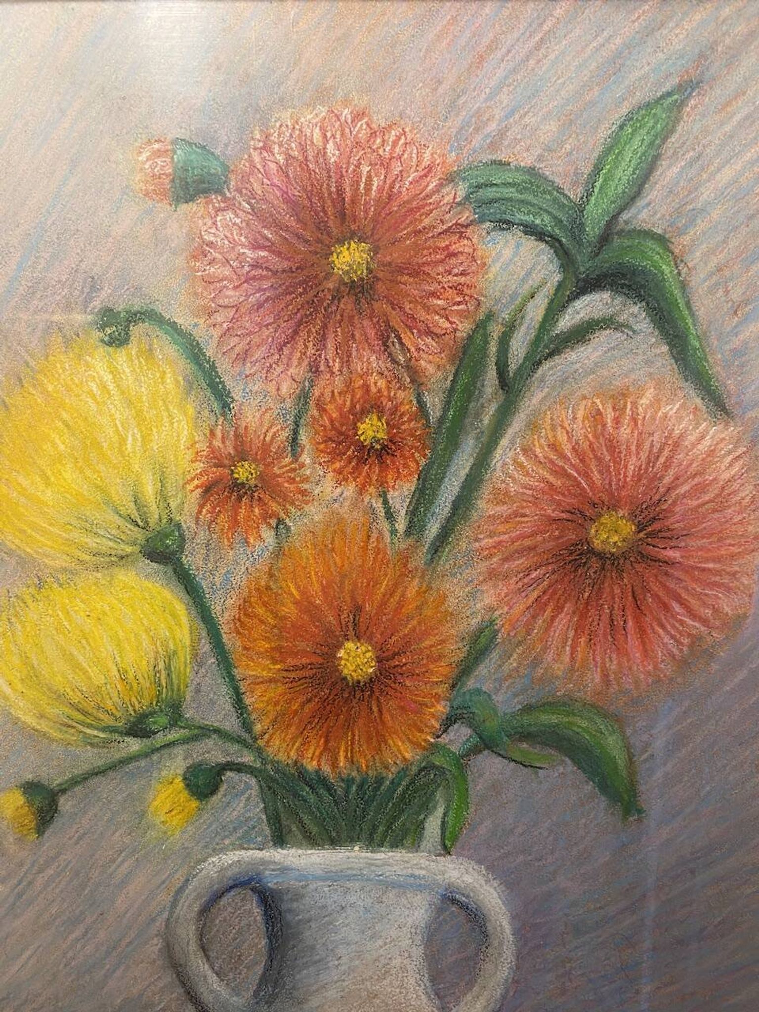 Still life with Dalhia signed J de Sereys, circa 1970.