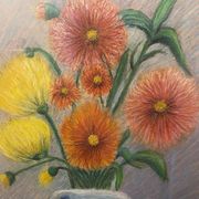 Still life with Dalhia signed J de Sereys, circa 1970.
