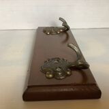 Wooden coat rack with two hooks