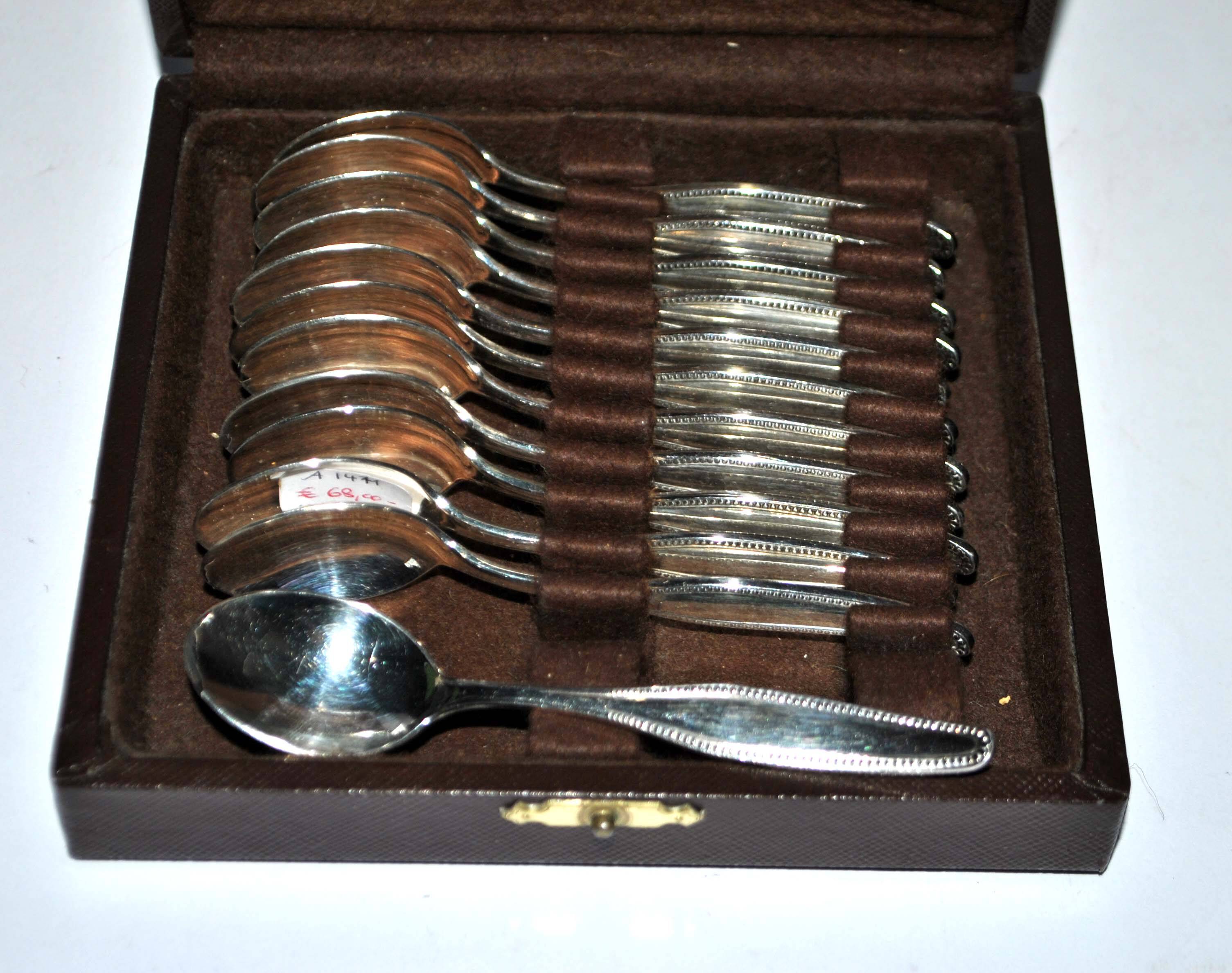 Set of 12 silver-plated mocha coffee spoons Longchamps Strasbourg