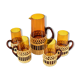 Vintage orangeade glass and rattan set
