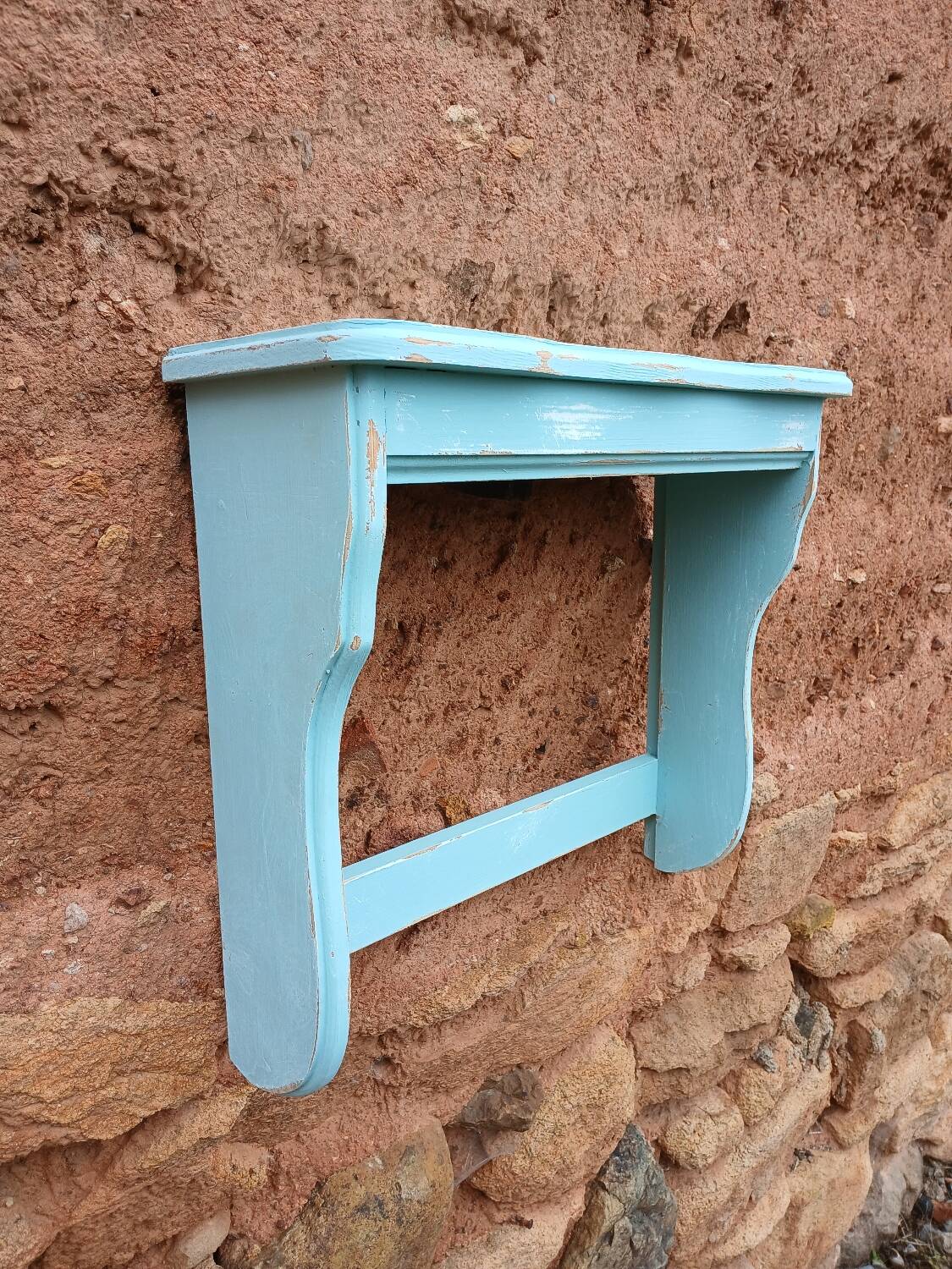 Revamped antique wall shelf
