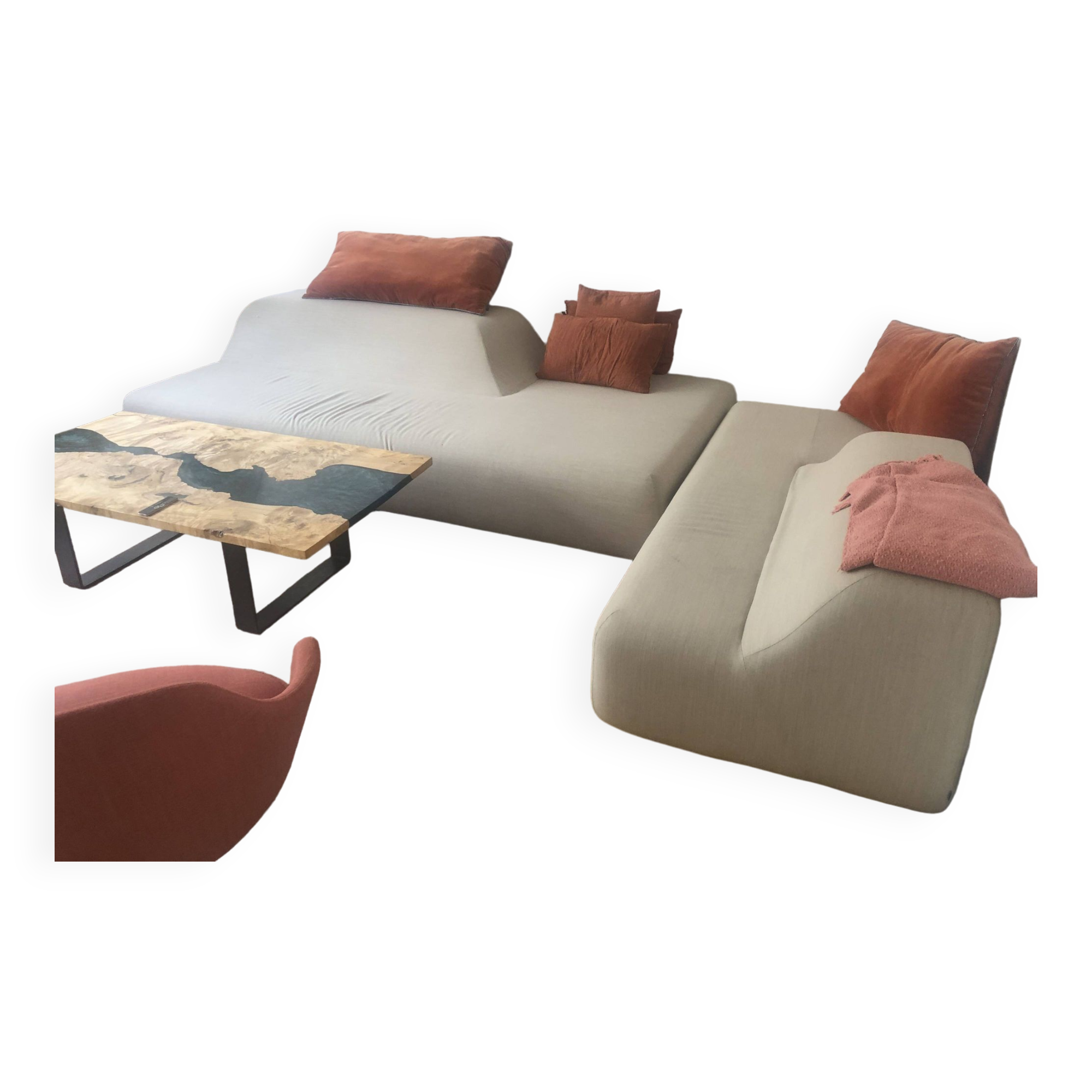 Set of 2 season viccarbe benches