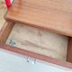 Small piece of furniture - boarding school type bedside table wood red metal