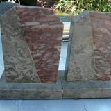 Paire de serre livres en marbre art déco