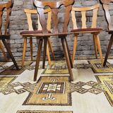 Set of 6 mismatched Baumann style bistro chairs from the 1970s