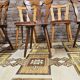Set of 6 mismatched Baumann style bistro chairs from the 1970s