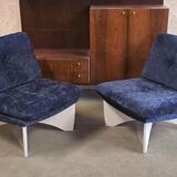 2 chaises longues en contreplaqué, style metz & co