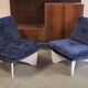 2 chaises longues en contreplaqué, style metz & co