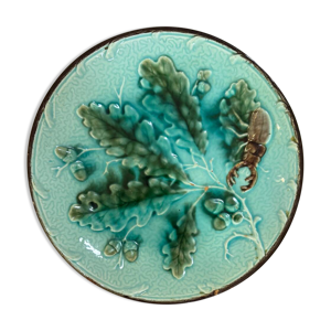 Assiette scarabée barbotine - rare