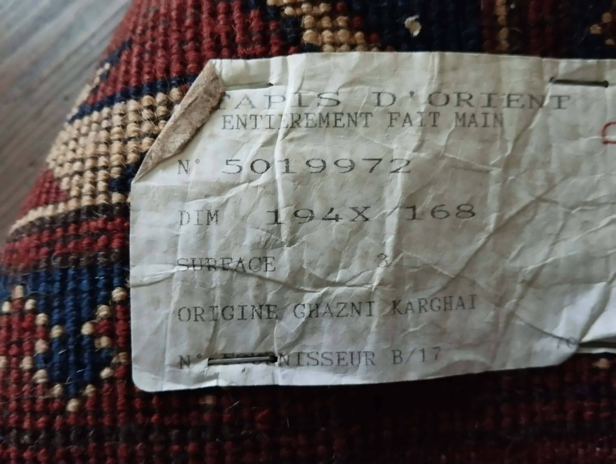 Handmade Pakistani Gazni rug 194x168cm