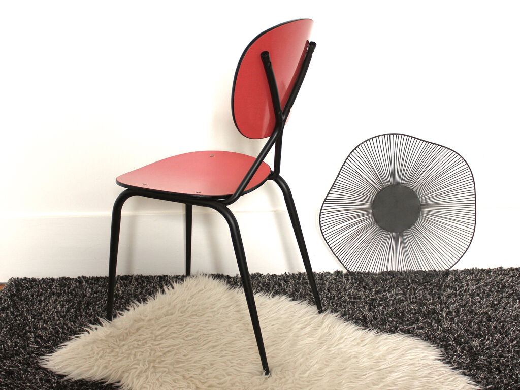 Red formica chair from the 1960s