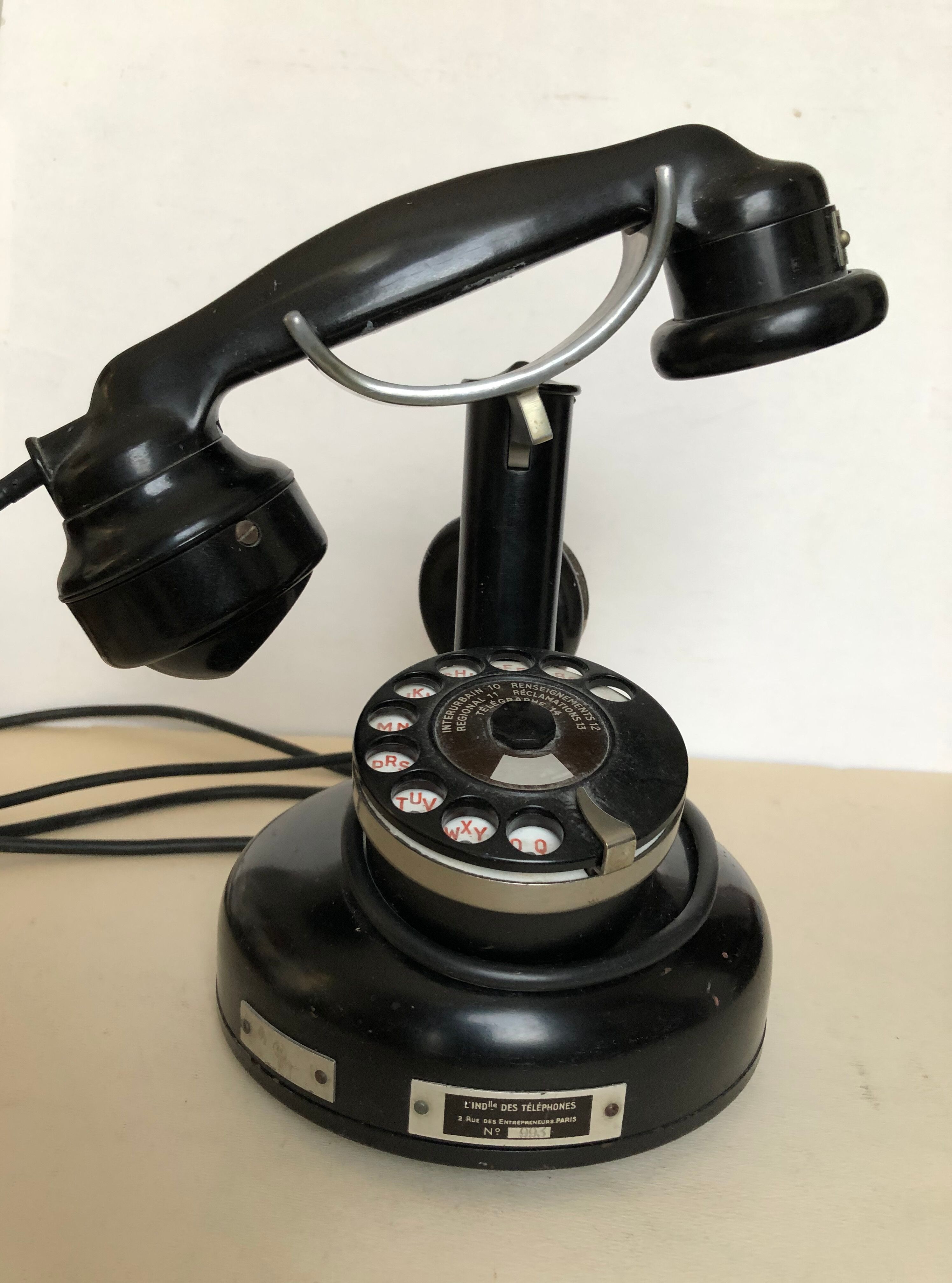 Old black Bakelite phone