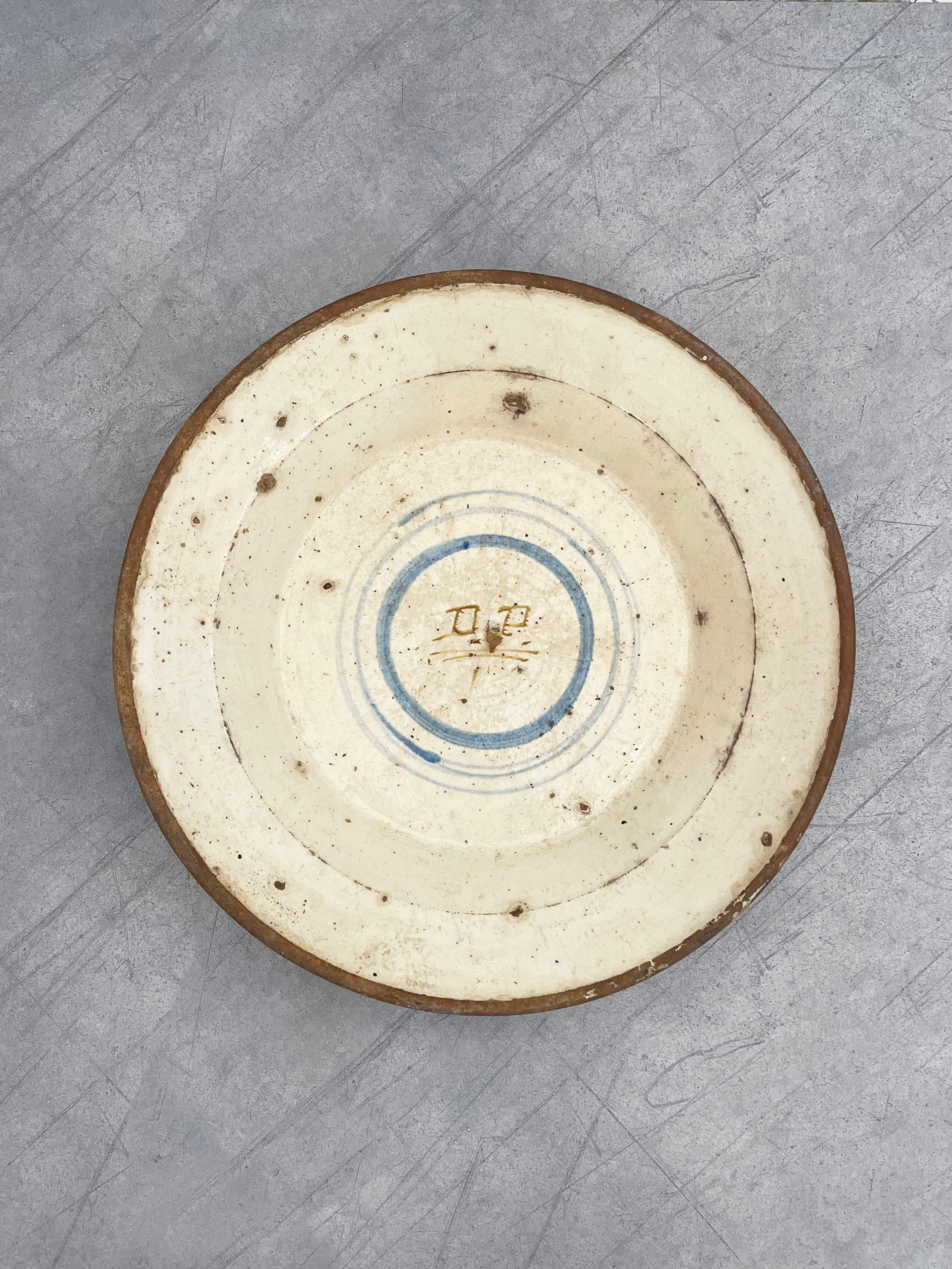 Initialled terracotta bowl