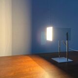 Mid-century minimalist German table lamp in cube by Kaiser Idell Leuchten, 1960s.