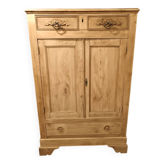 Parisian sideboard in raw wood with 2 doors and 3 drawers