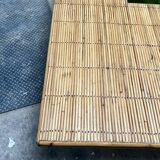 Vintage 50s rattan and bamboo dining table Audoux Minet La Roue Vallauris