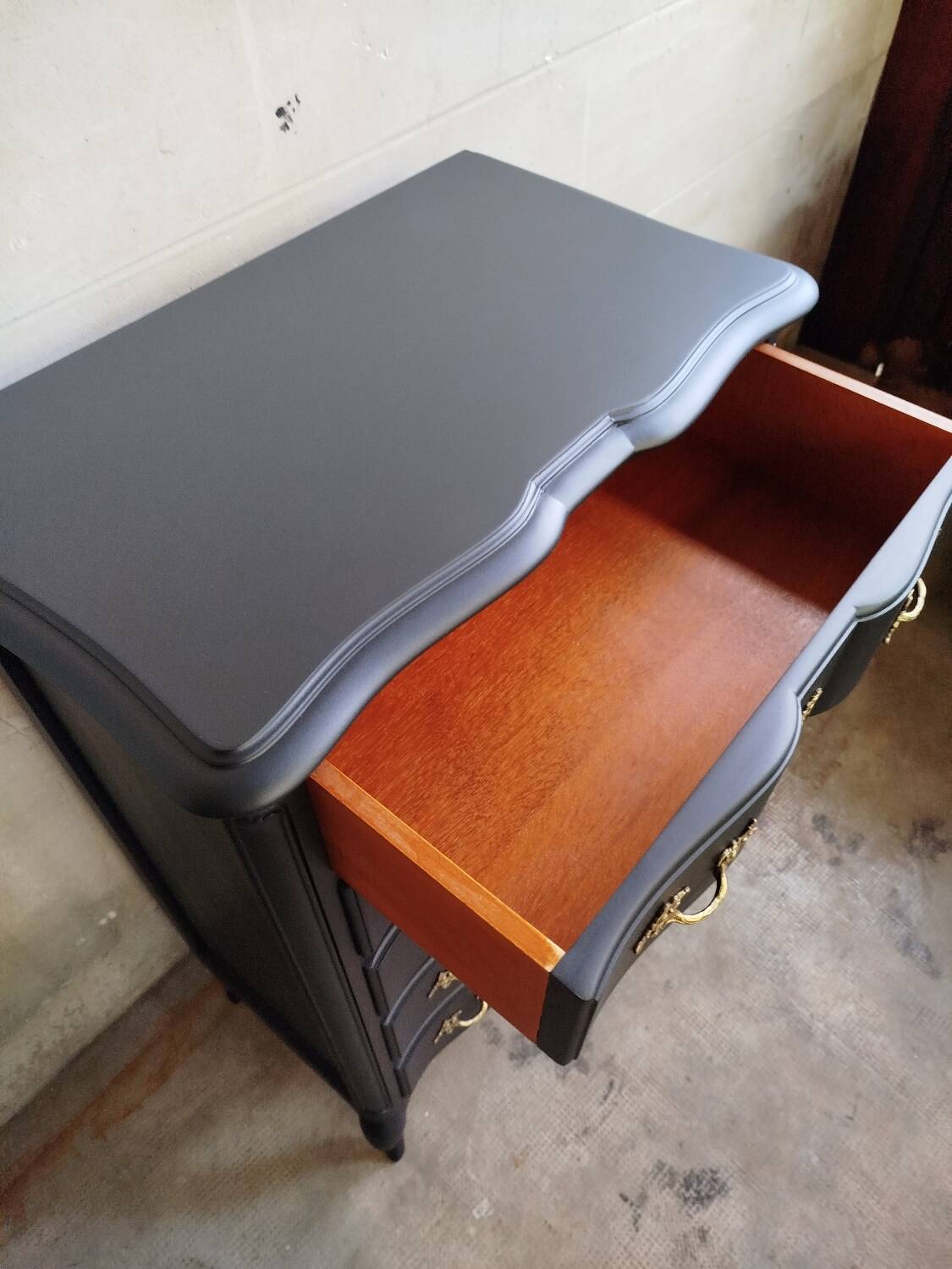 Vintage chiffonier painted black