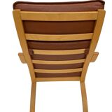 Vintage Danish armchair cognac leather by Stouby