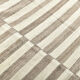210x300 cm Natural Turkish Kilim, Striped white and brown kilim carpet