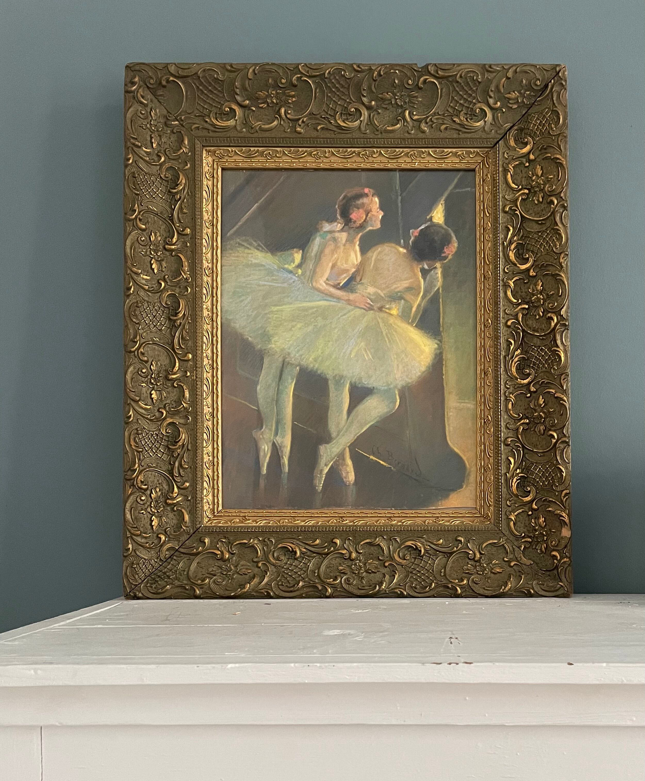 Pastel painting entitled "dance competition" by Charles Bernard 1933