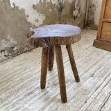 Tabouret ancien bois exotique