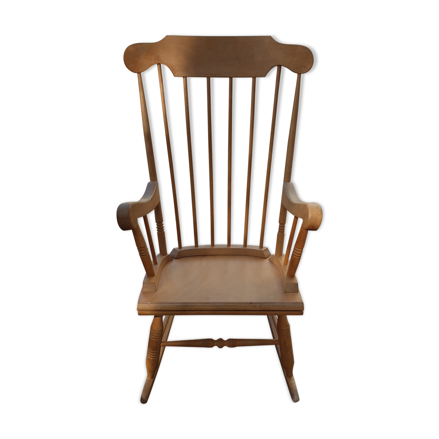 Classic rocking chair in wood multiplie sixties seventies