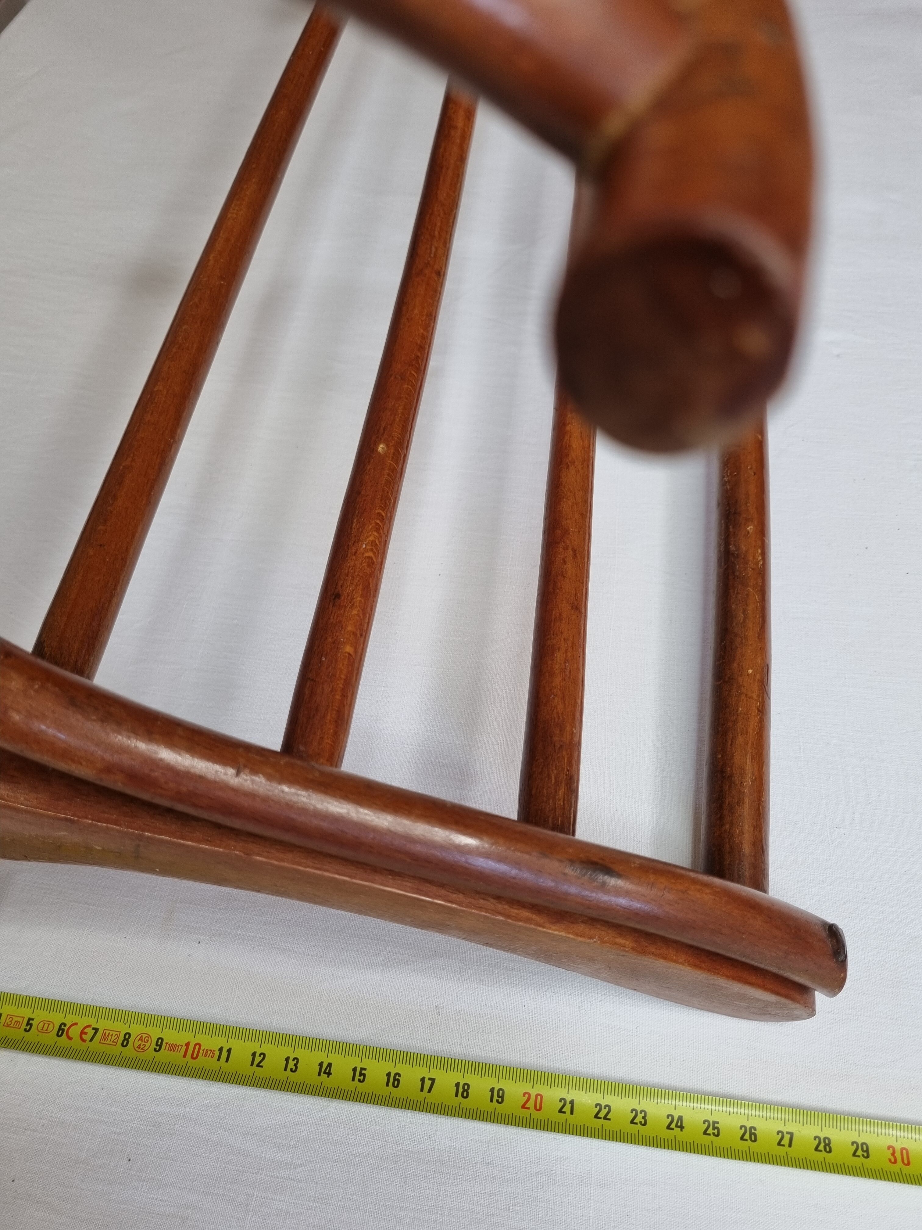 Old wall rack in curved wood, 1900s era