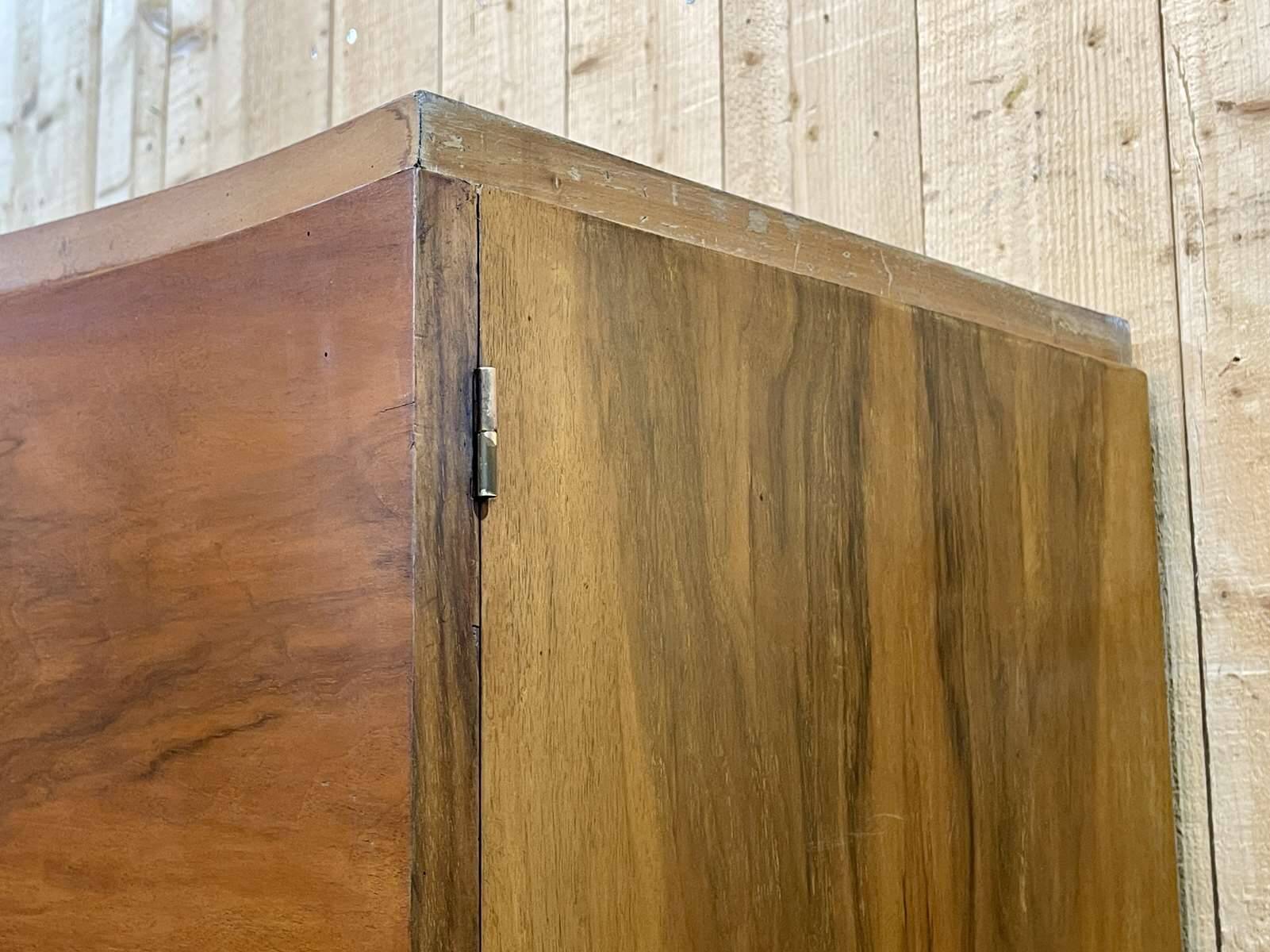 Art Deco 3-door walnut wardrobe - 1930s