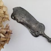 Large Art Nouveau serving shovel in white metal and gilded brass 30 cm