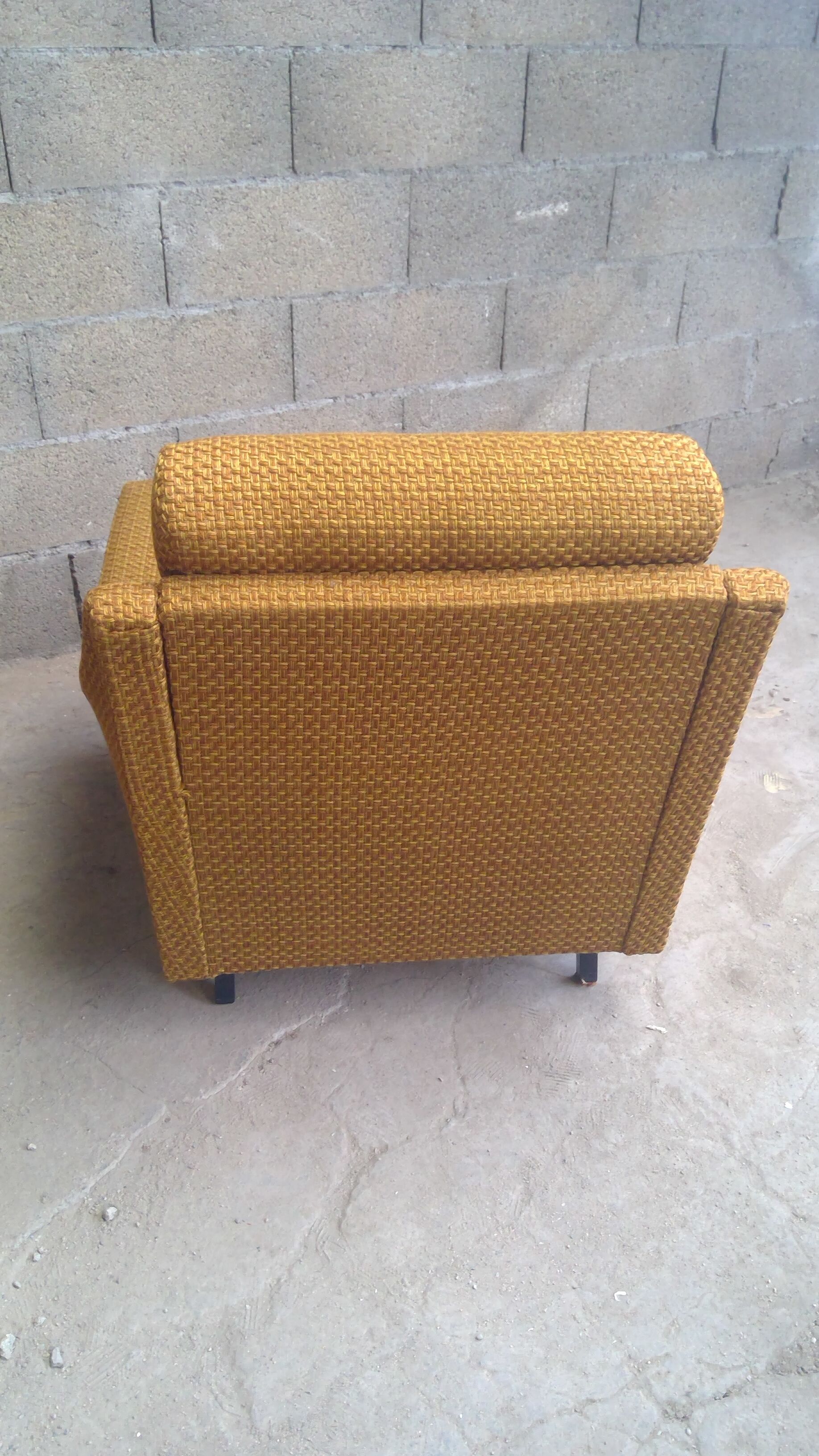 Pair of armchairs years 60 vintage golden yellow