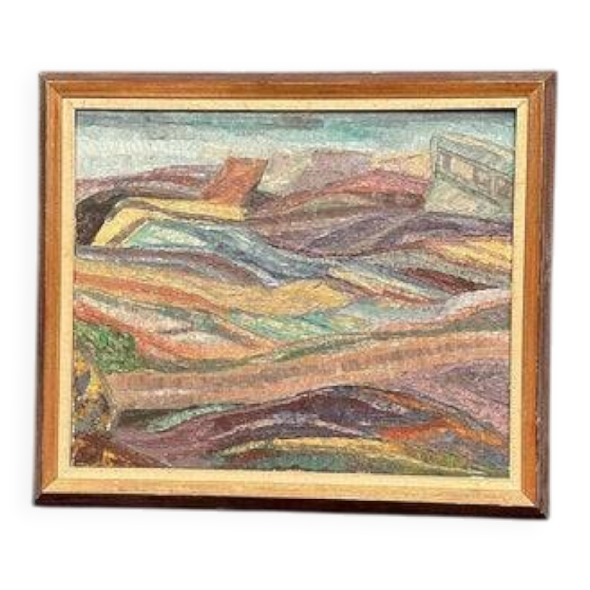 Original  Swedish Oil on Canvas – “Valleys” by Alvar Andersson – Dated 1971