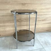 Round console 1970 chrome tube and smoked glass perfect condition