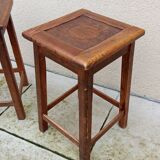 Pair of vintage wooden stools from the reconstruction period from the 40s and 50s