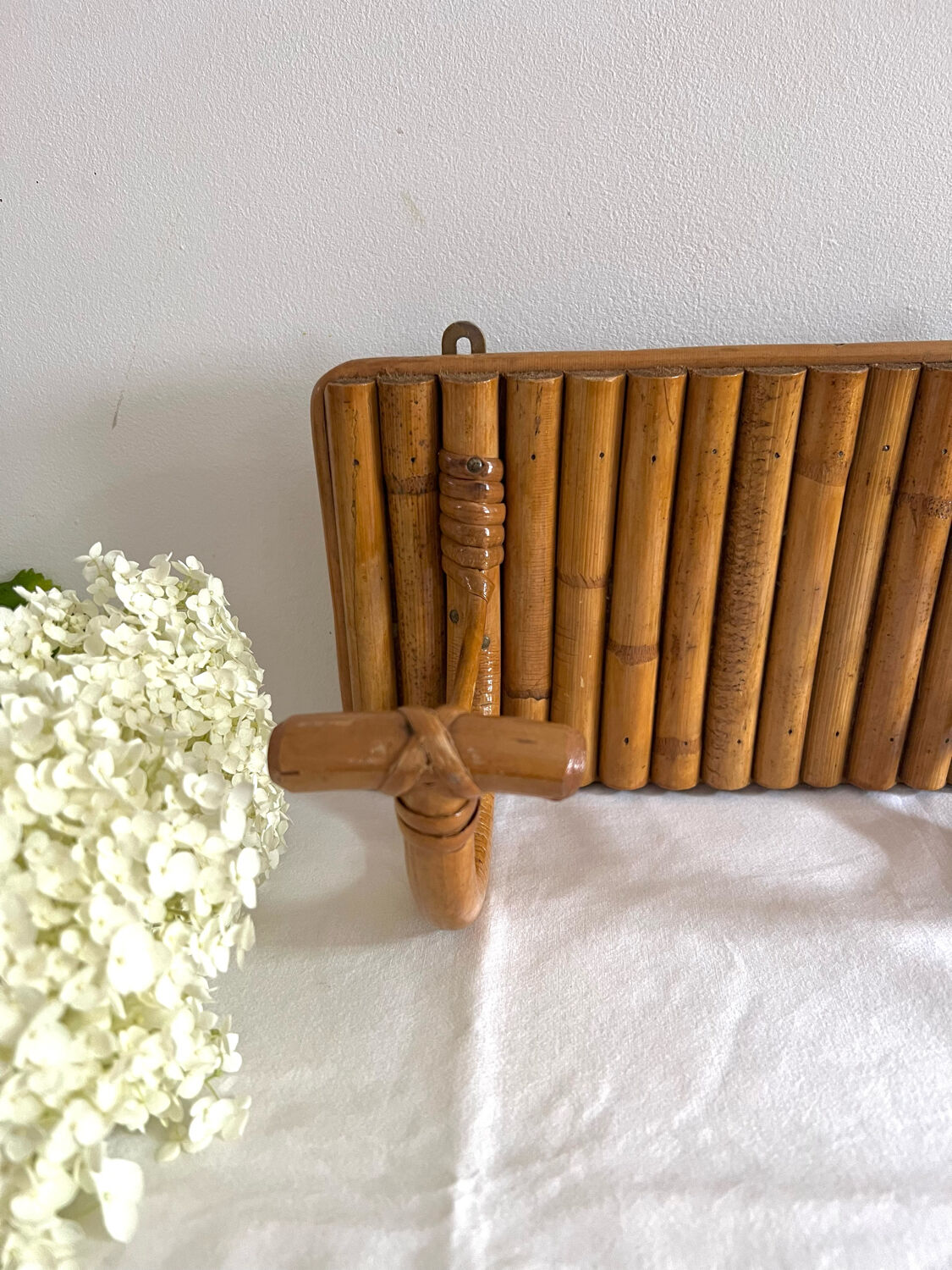 Rattan coat rack