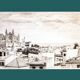 Description of a panoramic view of Mallorca. mallorca drawing. cuadro mallorca.
