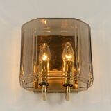Large smoked glass wall sconces by Limburg, Germany.