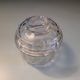 Antique sugar bowl in faceted molded glass – France, 1930s