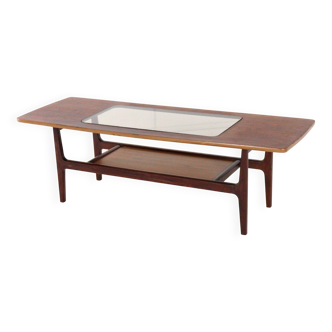 Coffee table with glass and magazine holder "Bristol"