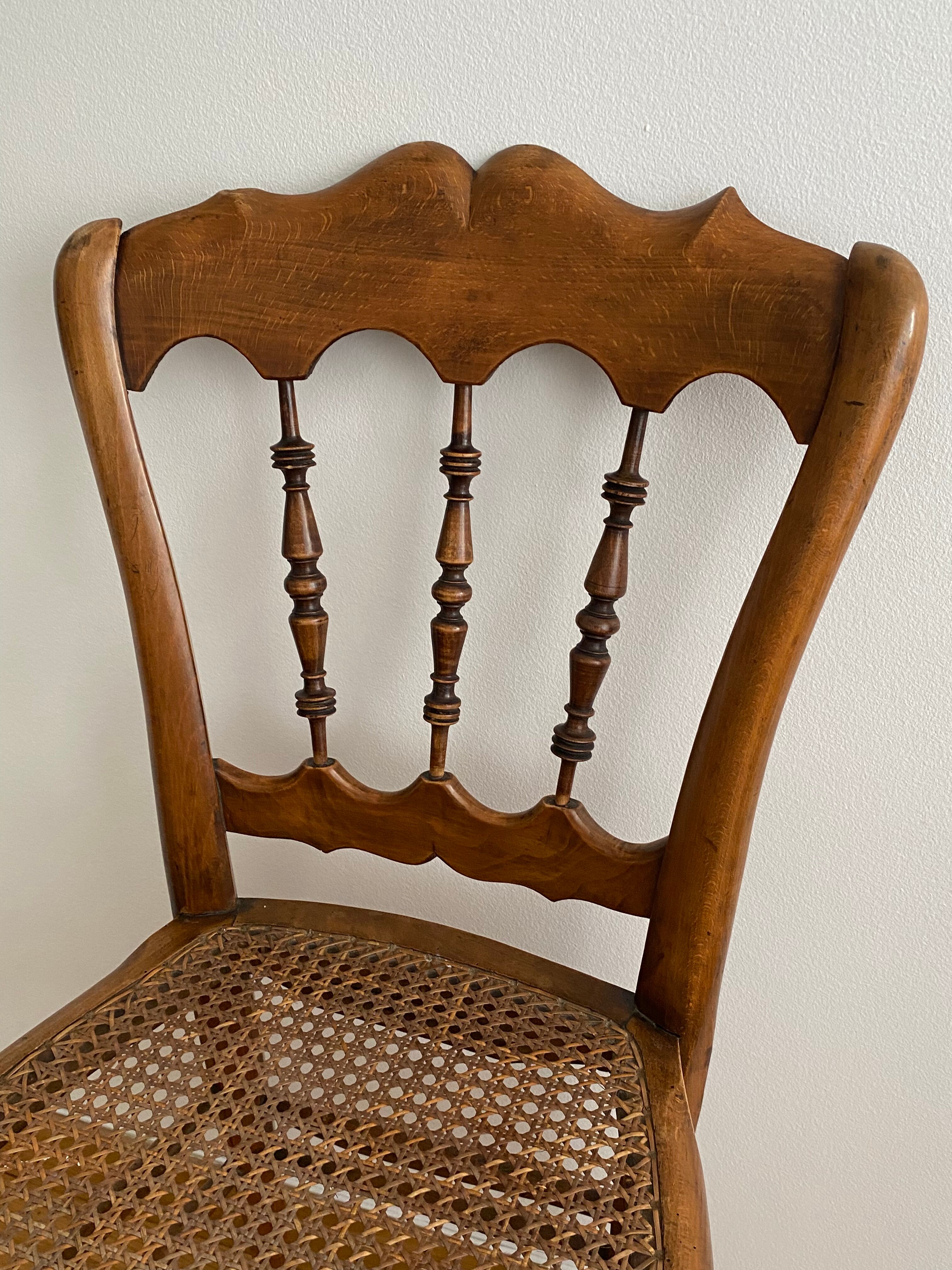 Napoleon III style chair with canning seat