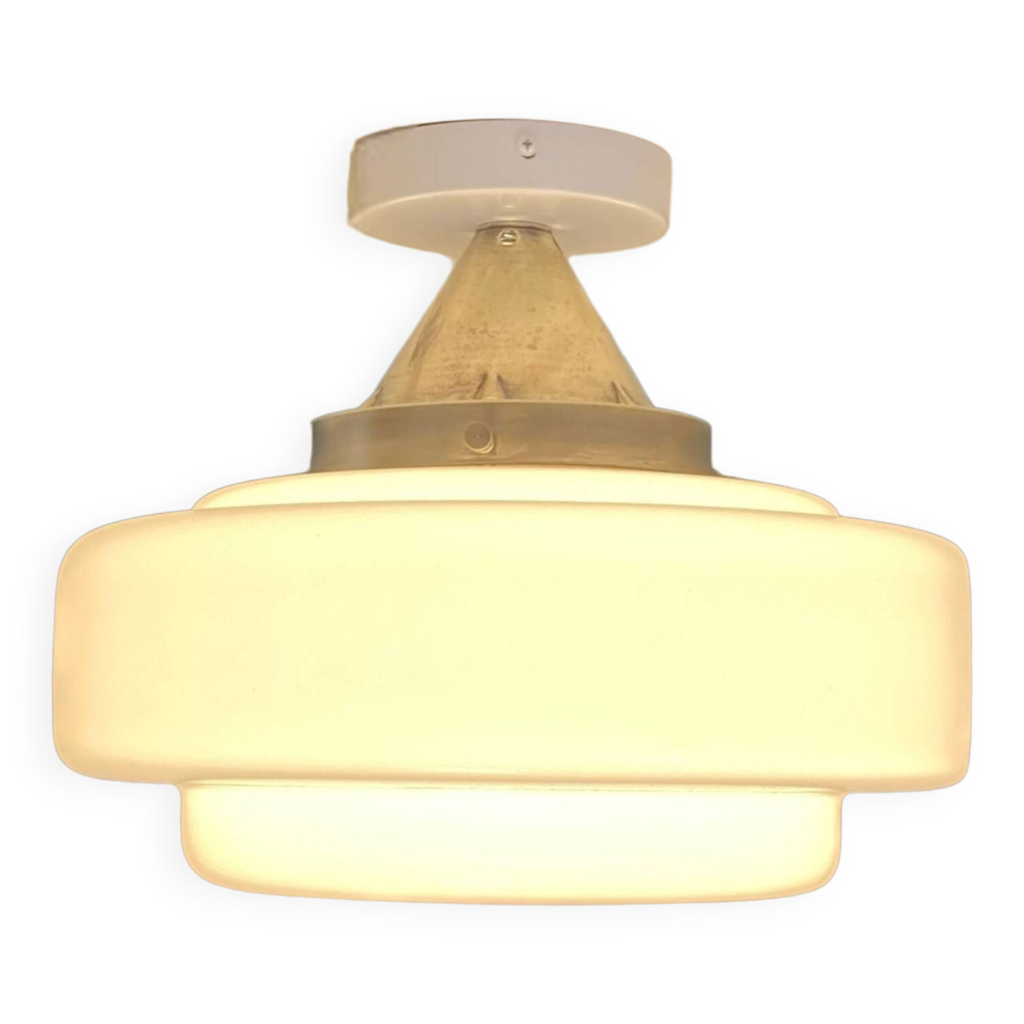 Large white opaline globe ceiling or wall light diameter 34 cm vintage decoration